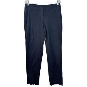 J. Jill Trouser Pant Woman's Size 8 Black Flat Front Zip Up Straight Leg